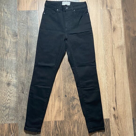 Everlane Curvy High-Rise Skinny Jeans Black Women's Size 25 Crop - Picture 1 of 6